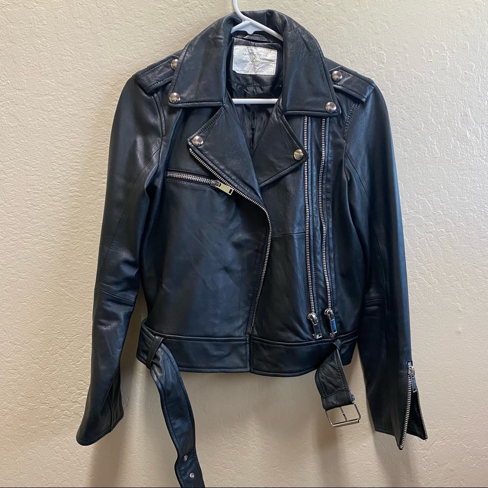 Zara faux leather moto jacket